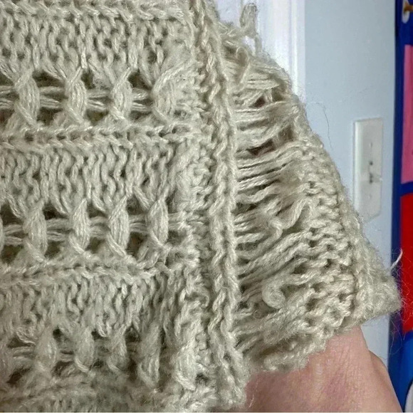 Lily Morgan  Knit Cardigan Boho Cream Size Large - Picture 6 of 16